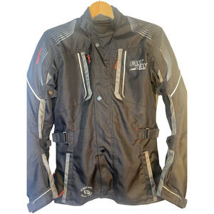 Fastway Motorcycle Jacket Mens Small Black Touring Armor Reflective CE EN1621